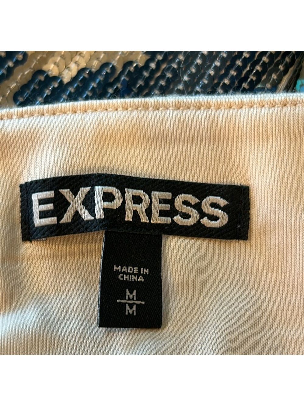 Express Sequin Geometric Print Mini Skirt Size Medium - Picture 4 of 7